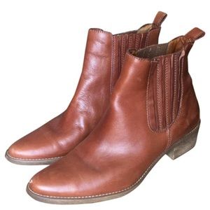 Madewell brown leather ankle booties, like new